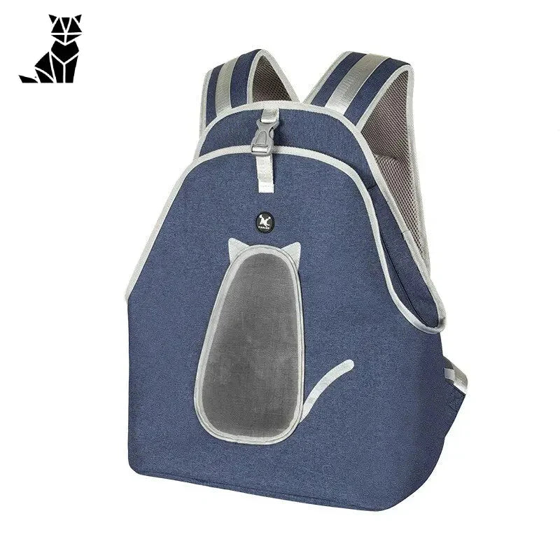 Sac à dos de transport pour chat bleu, 36cm, confort et sécurité optimaux - parfait pour les animaux de compagnie